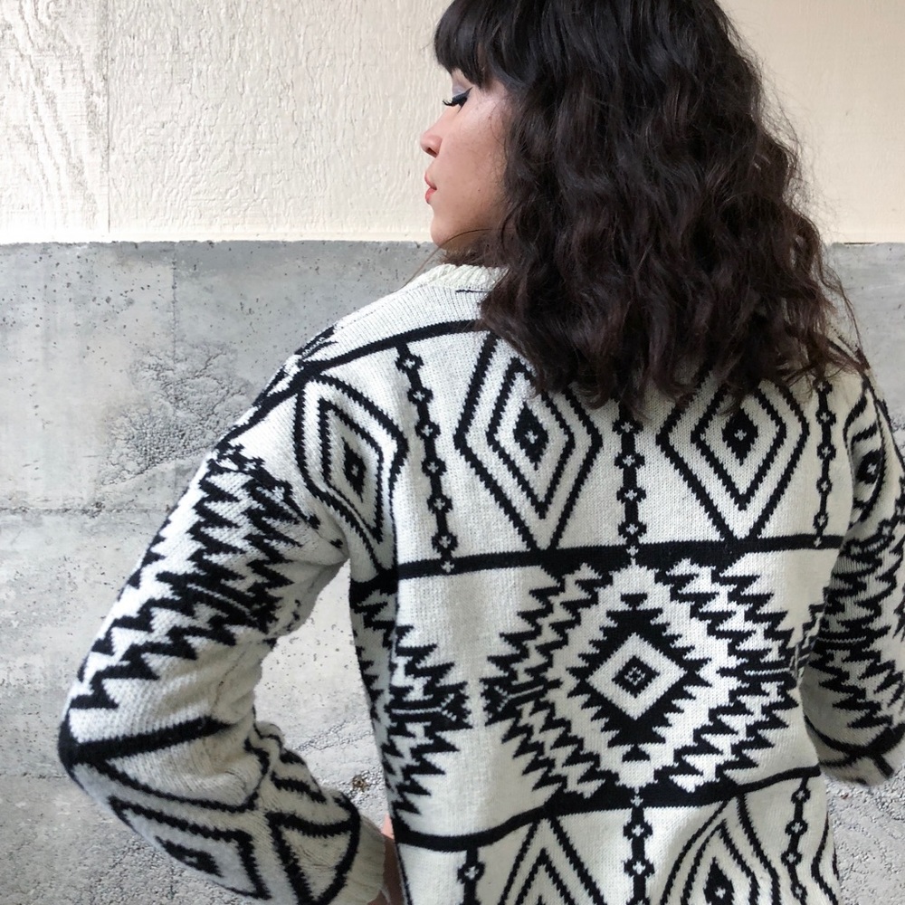 Acrylic Hi/low Aztec Sweater - Picture 3 of 5